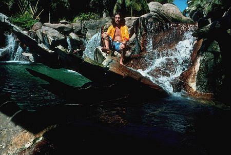 George Harrison enjoying a lagoon in Acapulco, January 1977