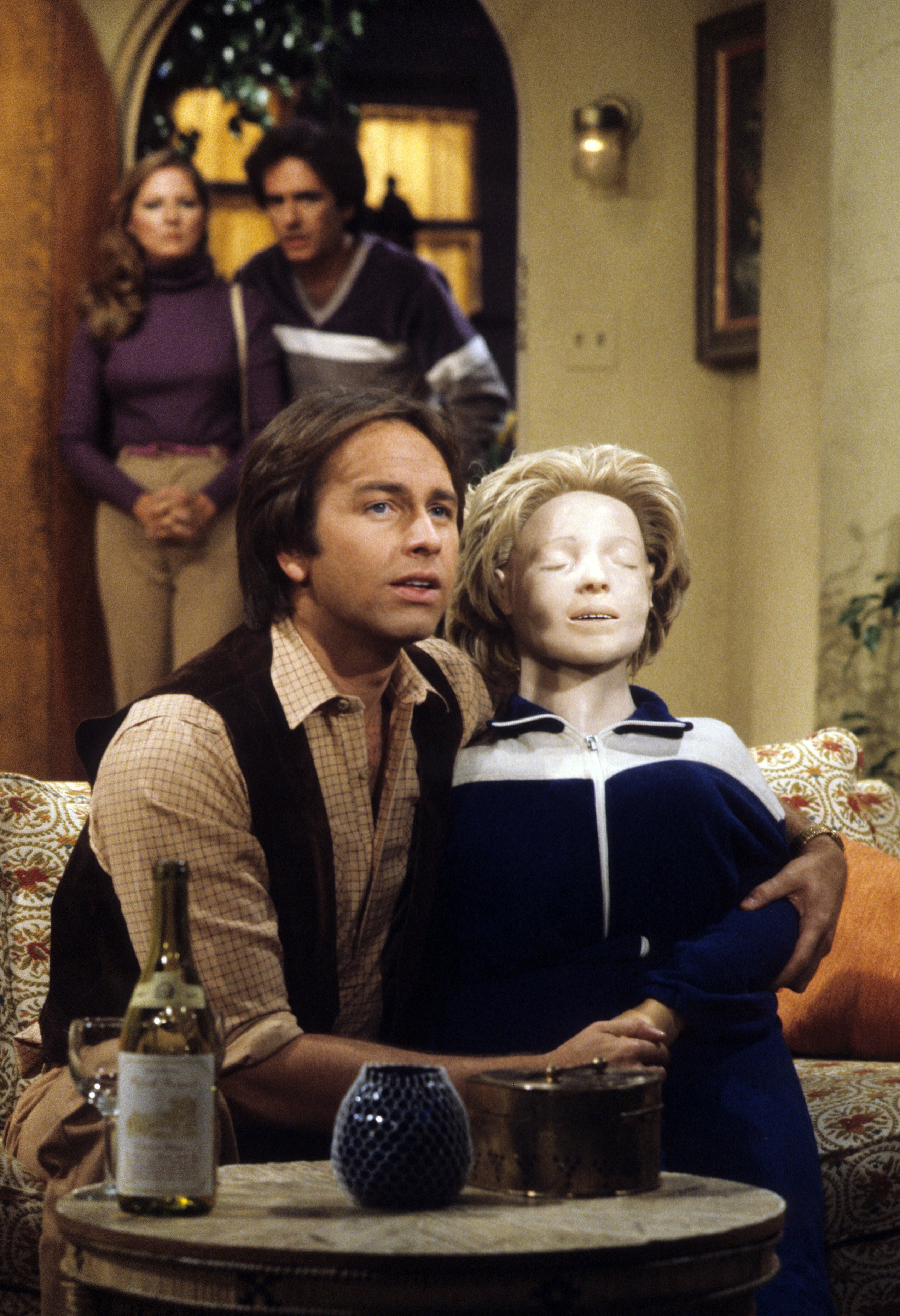 Still of John Ritter, Christina Hart and Richard Kline in Three's Company (1977)