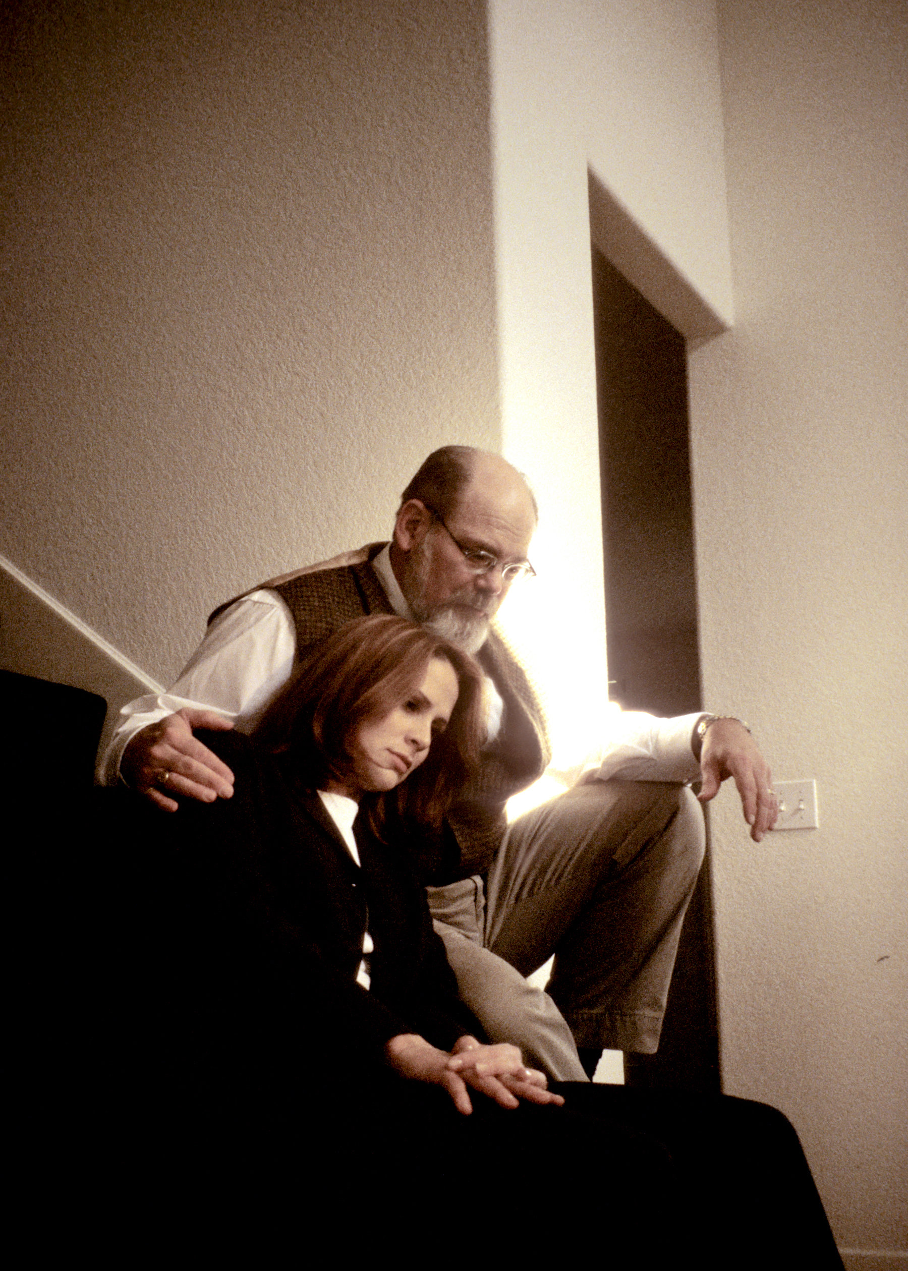 Mary Gesar (Christine Harte) and her Dad (Tom Seiler) share a sombre moment after Daniel vanishes.