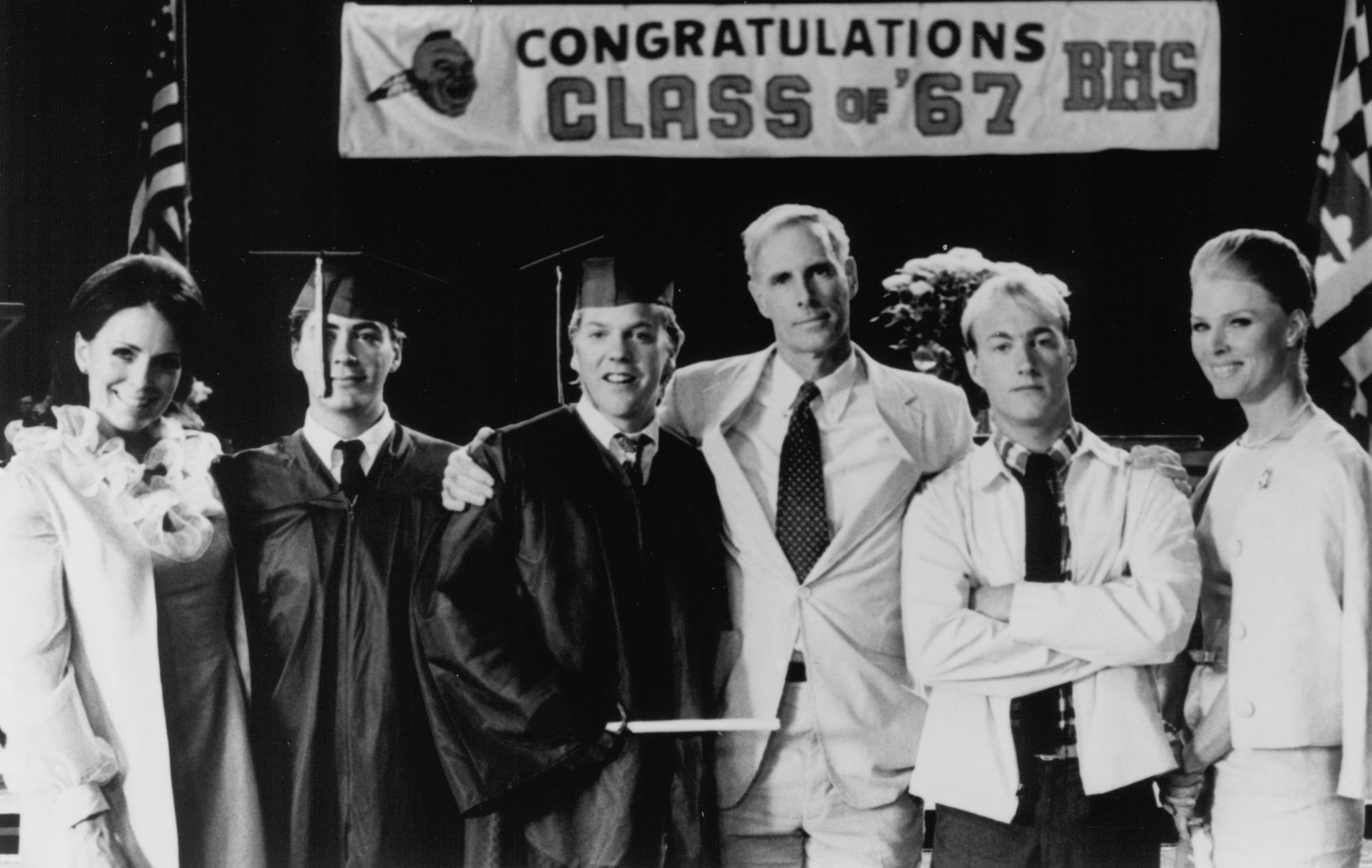 Still of Robert Downey Jr., Kiefer Sutherland, Joanna Cassidy, Bruce Dern, Mariette Hartley and Christopher Wynne in 1969 (1988)