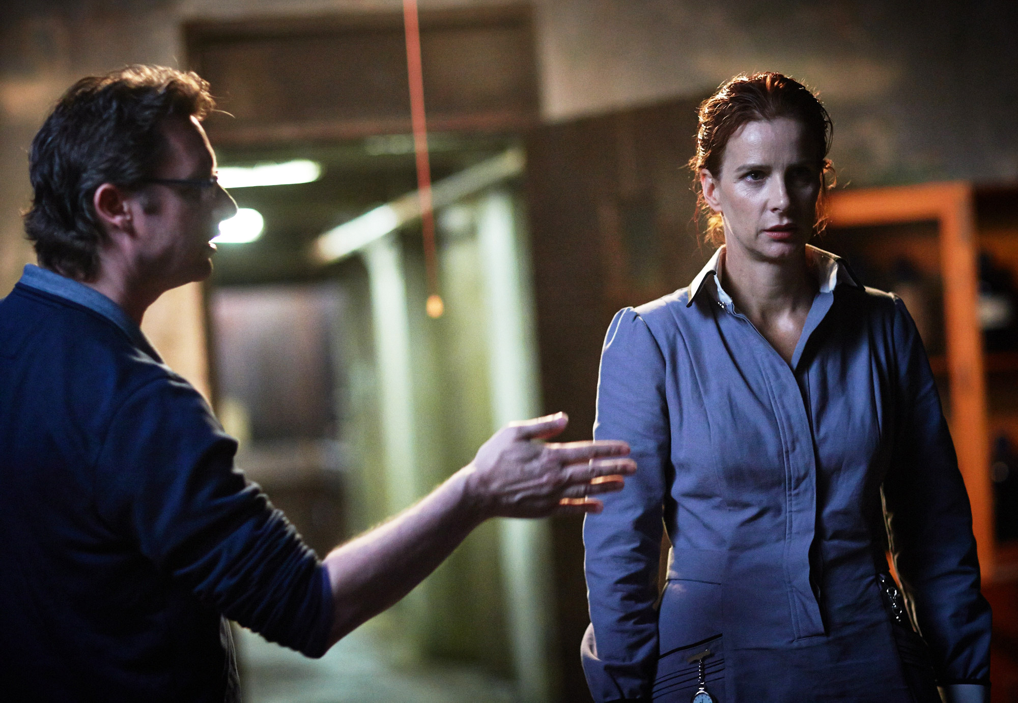 On the set of PATRICK (2013) with Rachel Griffiths.