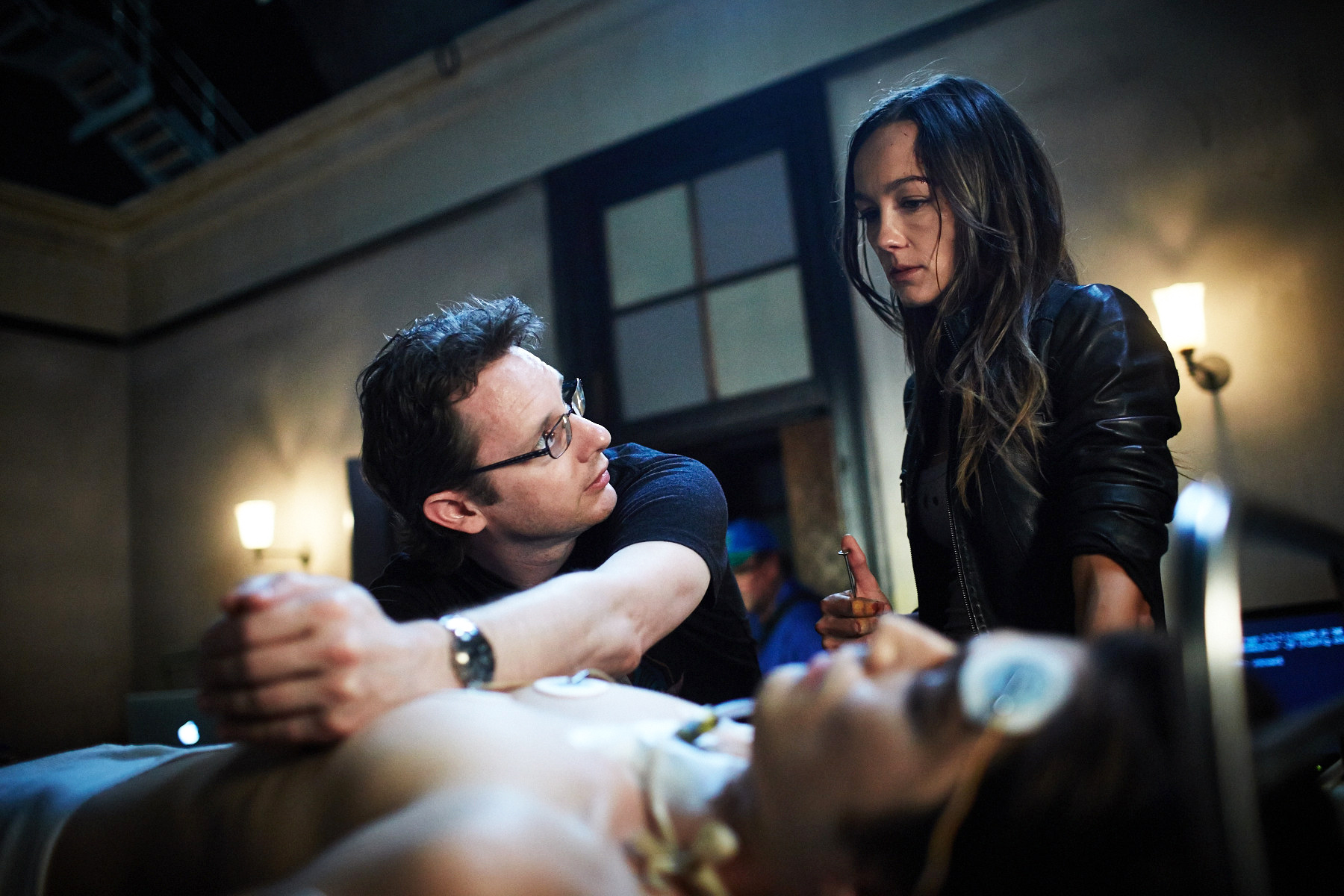 On the set of PATRICK (2013) with Sharni Vinson.