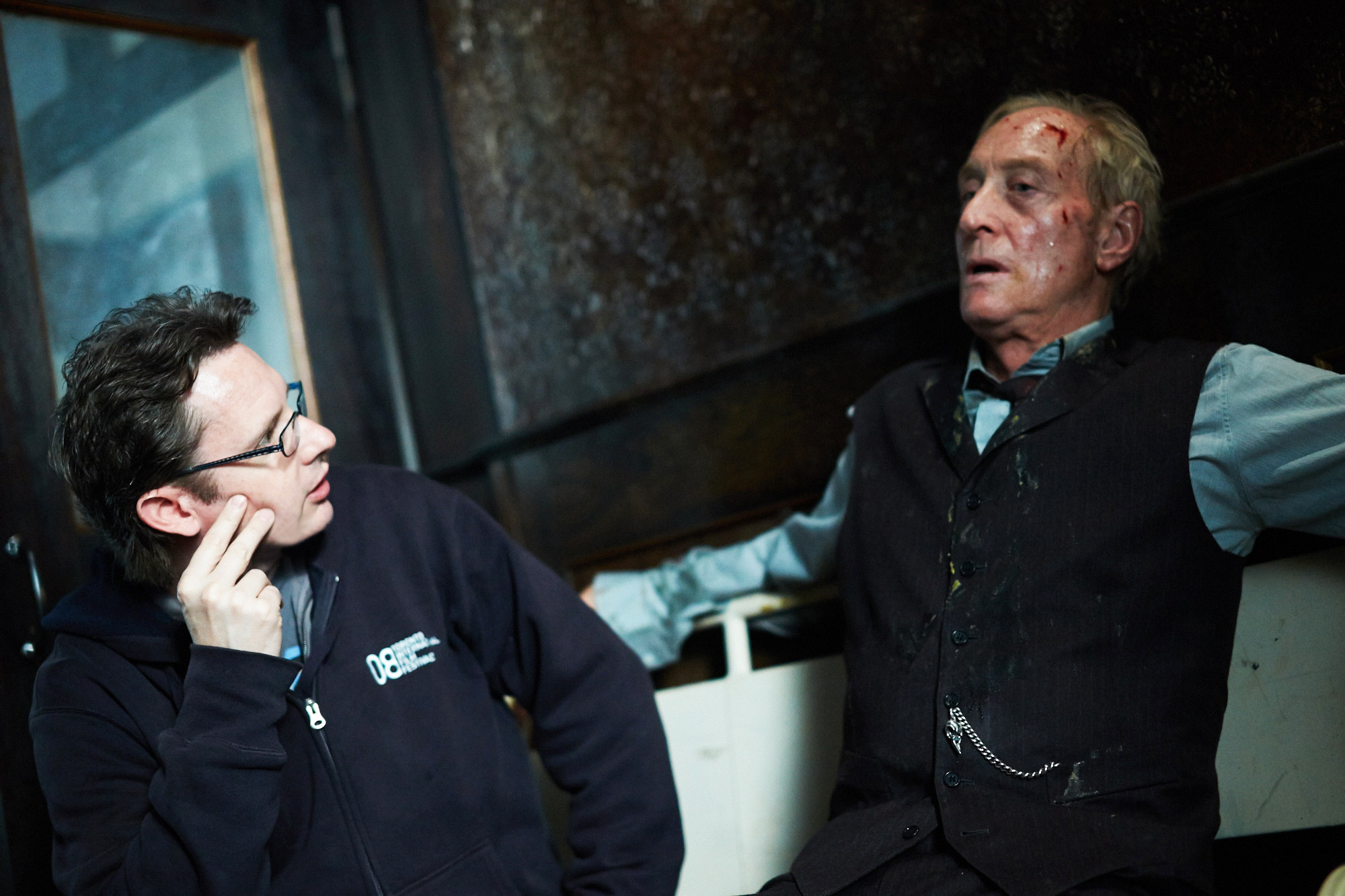 On the set of PATRICK (3013) with Charles Dance.