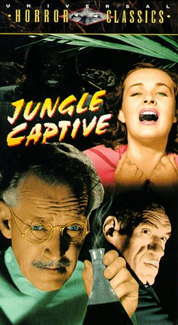 Rondo Hatton and Otto Kruger in The Jungle Captive (1945)