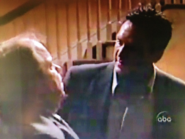 Jerry Hauck gets 'roughed up' by Michael Madsen in 'Vengeance Unlimited'. (1998)