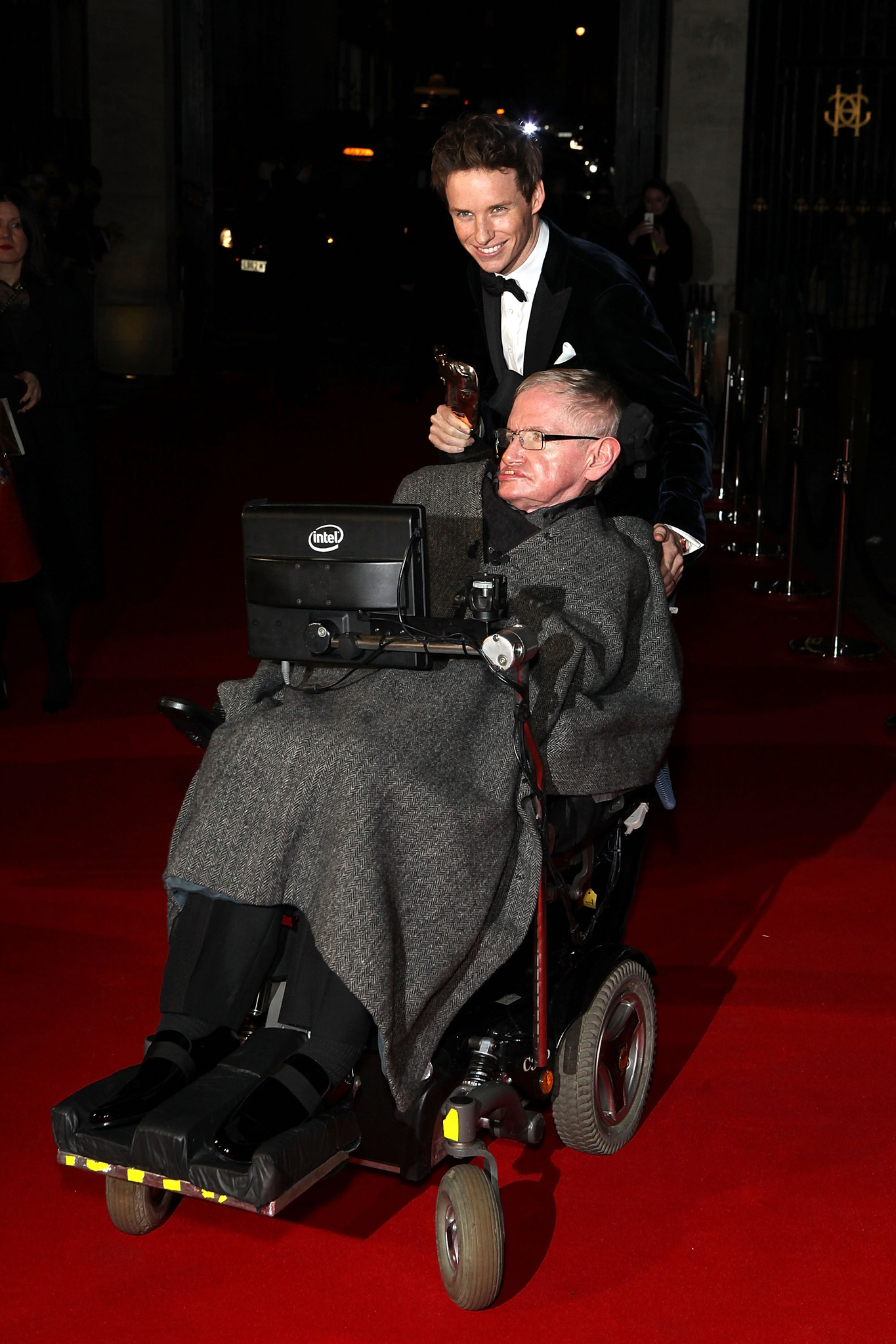 Stephen Hawking and Eddie Redmayne