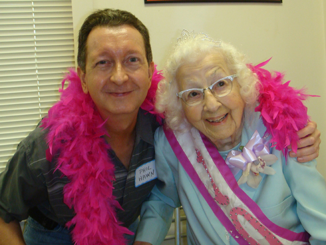 Phil Hawn and Mae LaBorde at Mae LaBorde's 100th birthday celebration