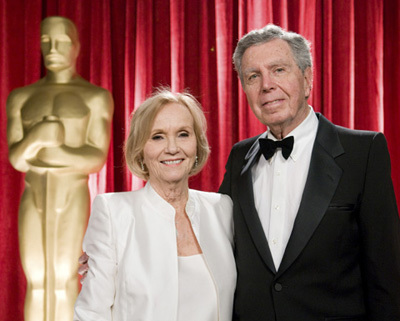 Eva Marie Saint, left, arrives to present at the 81st Annual Academy Awards®, with husband Jeffrey Hayden at the Kodak Theatre in Hollywood, CA Sunday, February 22, 2009 airing live on the ABC Television Network.