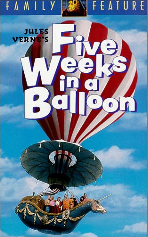 Peter Lorre, Red Buttons, Barbara Eden, Fabian, Cedric Hardwicke and Richard Haydn in Five Weeks in a Balloon (1962)