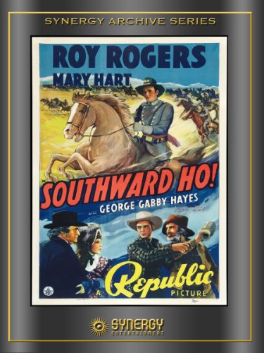 Roy Rogers, Wade Boteler, George 'Gabby' Hayes and Lynne Roberts in Southward Ho (1939)