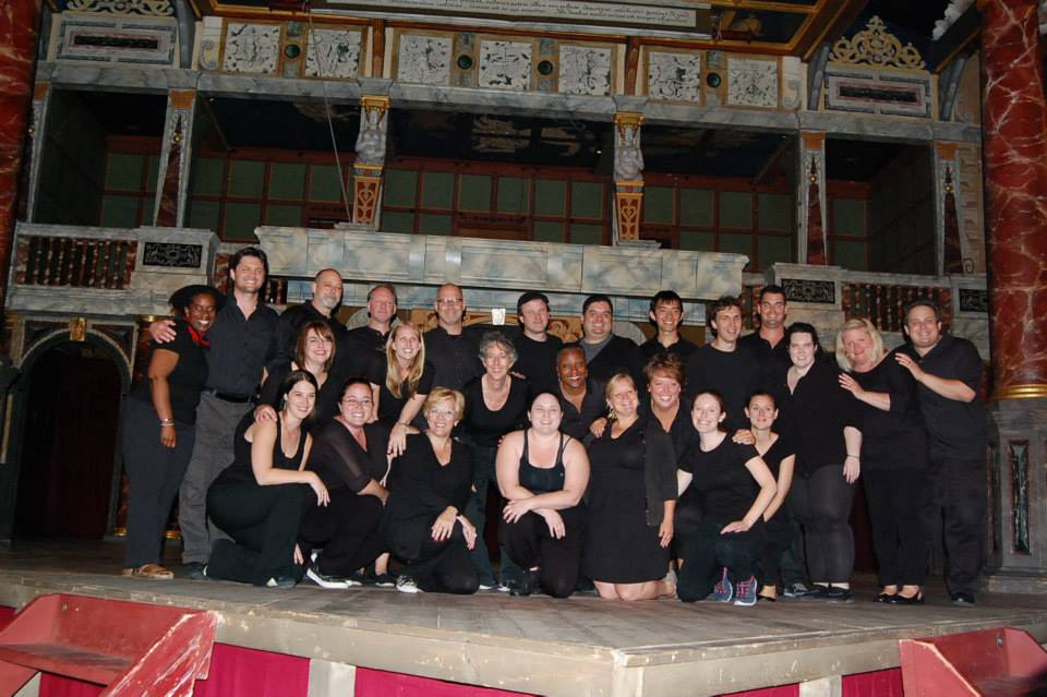 Cast of Julius Cesar for Teaching Shakespeare Through Performance 2014 at Shakespeare's Globe, London