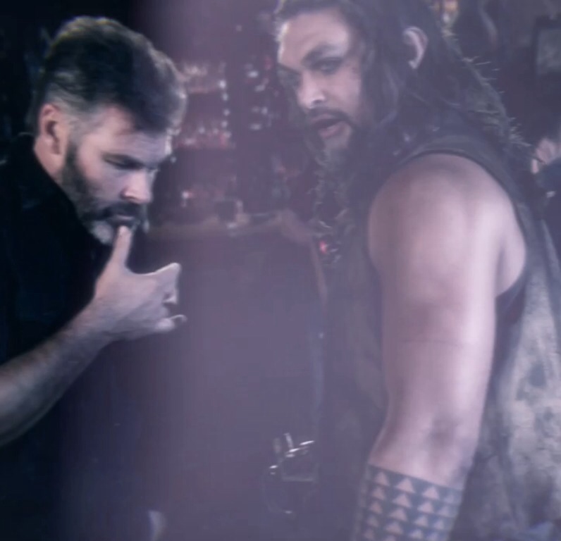 Philip Maurice Hayes with Jason Mamoa in David Hayter's Wolves, 2014.