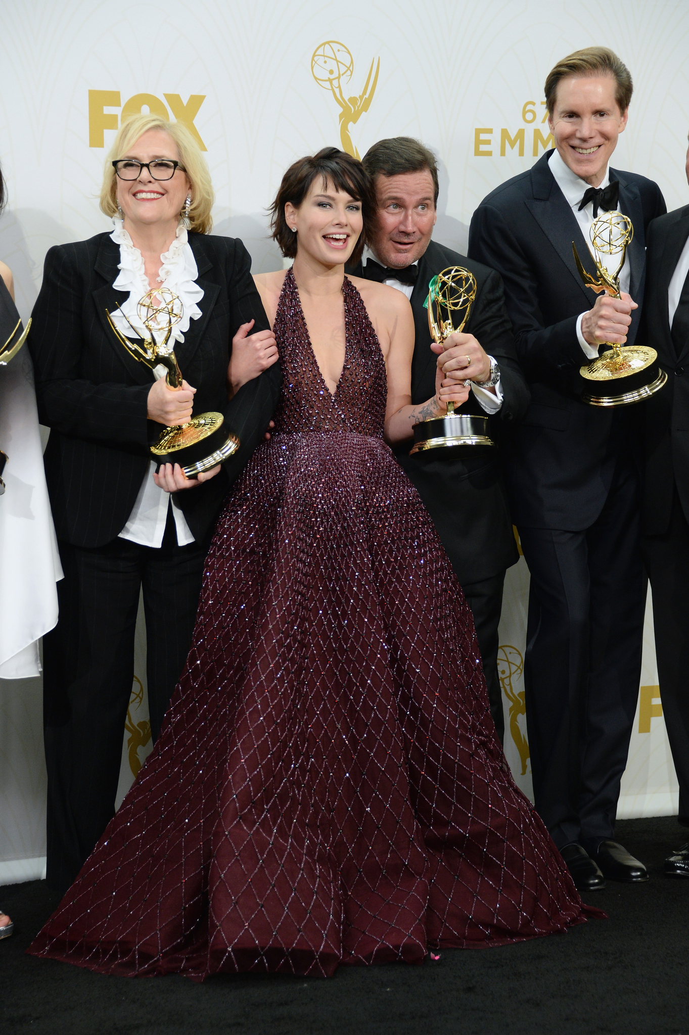 Lena Headey and David Nutter at event of The 67th Primetime Emmy Awards (2015)