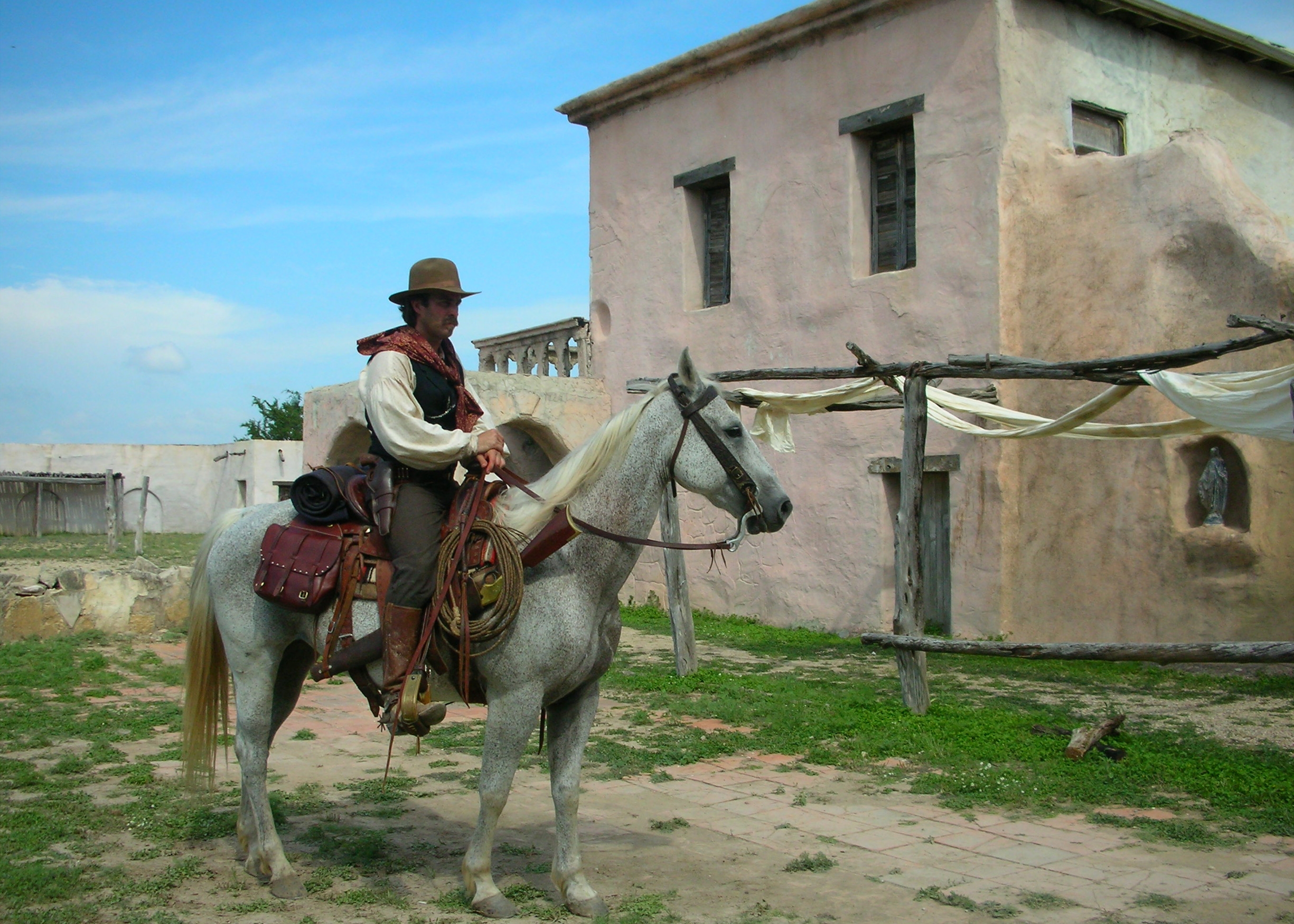 E.H. Heisner filming at Alamo Village in Brackettville, TX