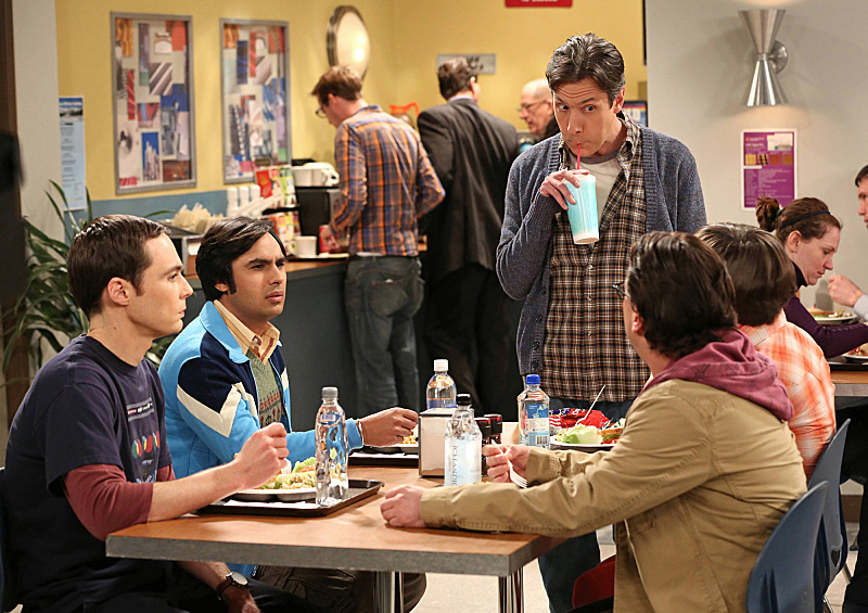 Still of John Ross Bowie, Johnny Galecki, Simon Helberg, Jim Parsons and Kunal Nayyar in Didziojo sprogimo teorija (2007)