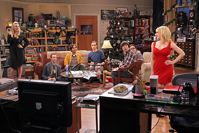 Still of Kaley Cuoco, Johnny Galecki, Simon Helberg, Kevin Sussman, Jim Parsons, Melissa Rauch and Kunal Nayyar in Didziojo sprogimo teorija (2007)