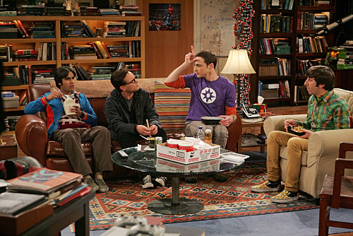 Still of Johnny Galecki, Simon Helberg, Jim Parsons and Kunal Nayyar in Didziojo sprogimo teorija (2007)