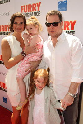 Brooke Shields, Chris Henchy and Rowan Francis Henchy at event of Furry Vengeance (2010)