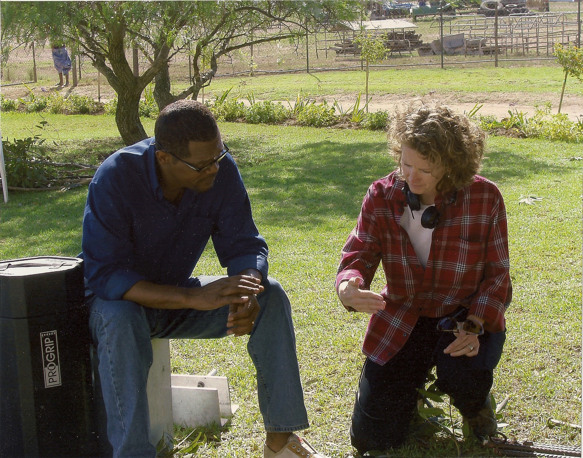 Samuel L. Jackson and Lynn Hendee on location for 'In My Country' in South Africa