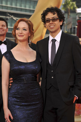 Geoffrey Arend and Christina Hendricks at event of The 61st Primetime Emmy Awards (2009)