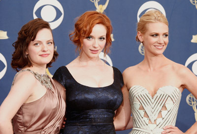 Still of January Jones, Elisabeth Moss and Christina Hendricks in The 61st Primetime Emmy Awards (2009)