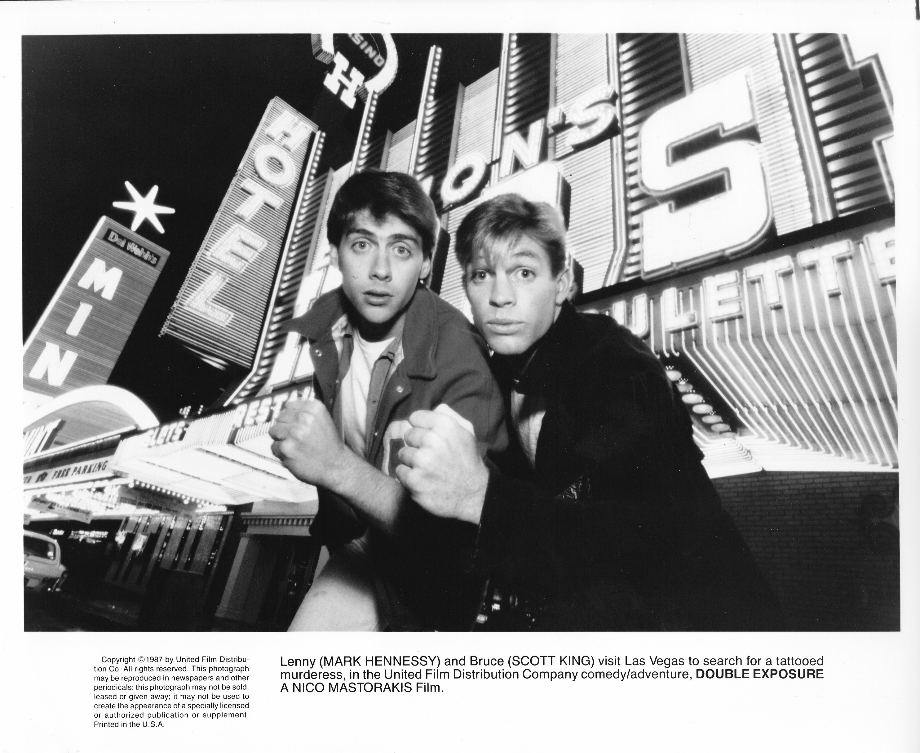 Promotional photo, shot in Las Vegas, for the movie Terminal Exposure. Mark Hennessy (L) and Scott King (R).