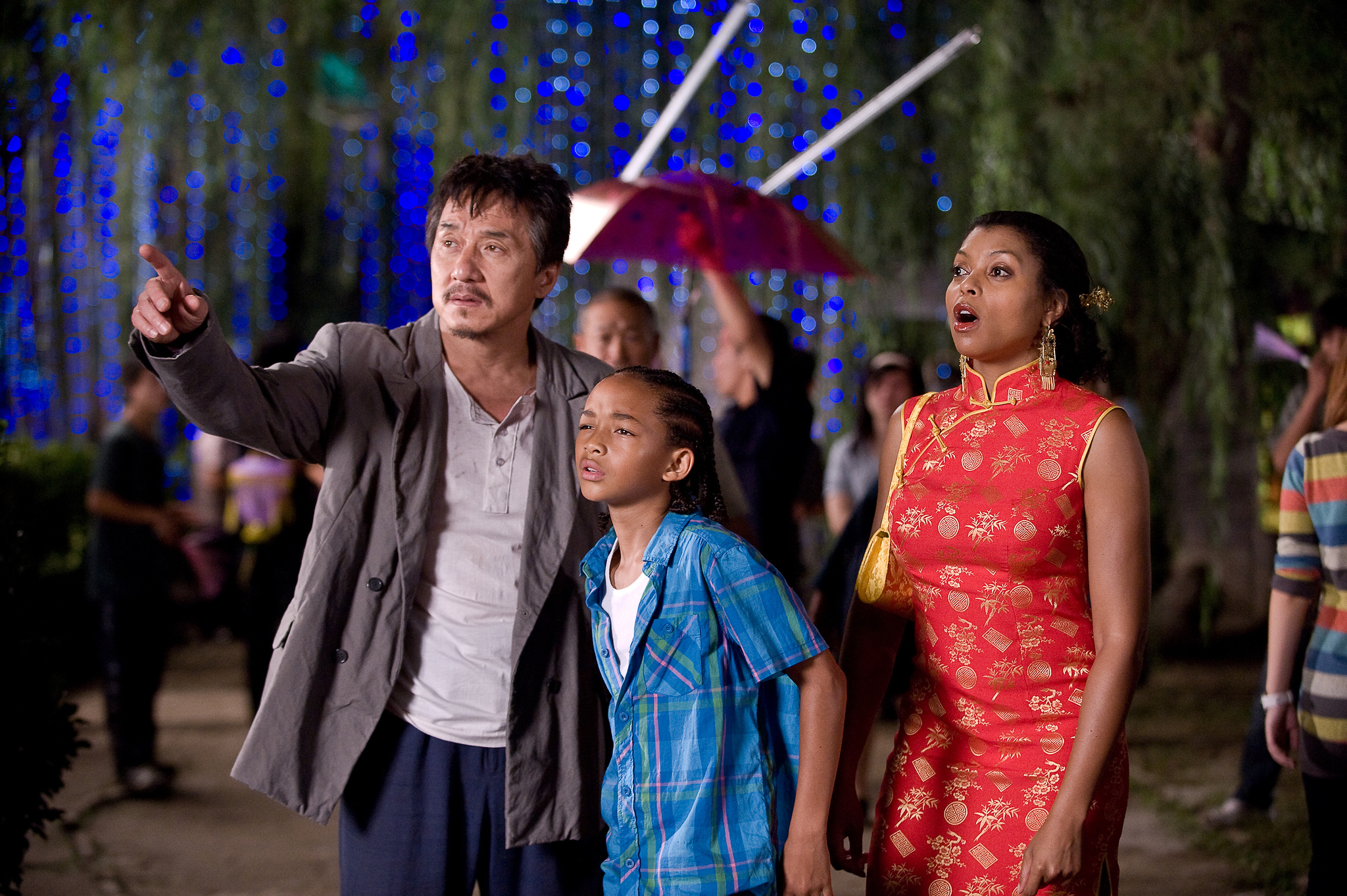 Still of Jackie Chan, Taraji P. Henson and Jaden Smith in The Karate Kid (2010)