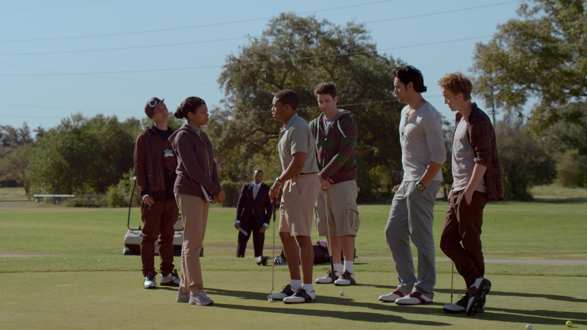 Still of Henry Simmons, Robert Bailey Jr., Tom Felton, Taraji P. Henson, Ben Youcef, Paul Hodge and Justin Chon in From the Rough (2013)