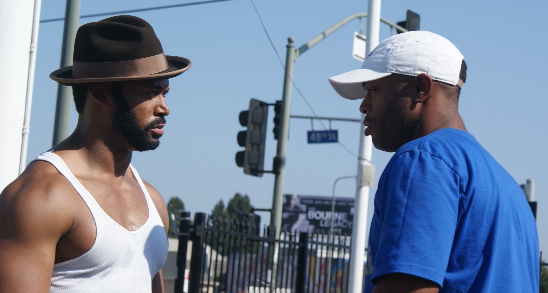 Glenn Herman with director, Jabril Ty Murphy on the set of feature film LINEAGE .