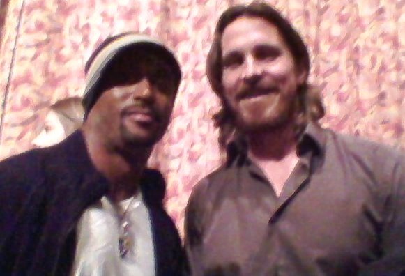 Glenn Herman and Christian Bale at a private screening of 