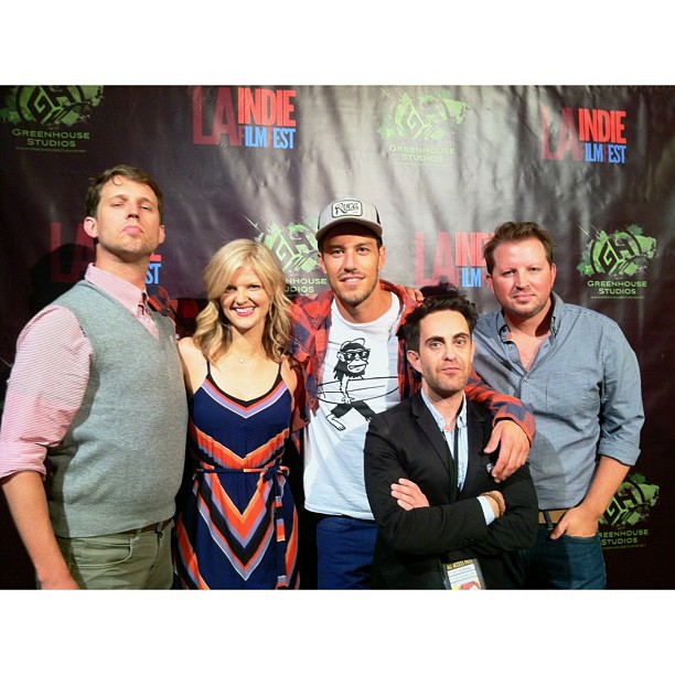 Jon Heder, Arden Myrin, Brandon Quinn, Whit Hertford (actor/writer/co-director) & Ryan Darst (co-director) LA Indie Film Fest screening of 