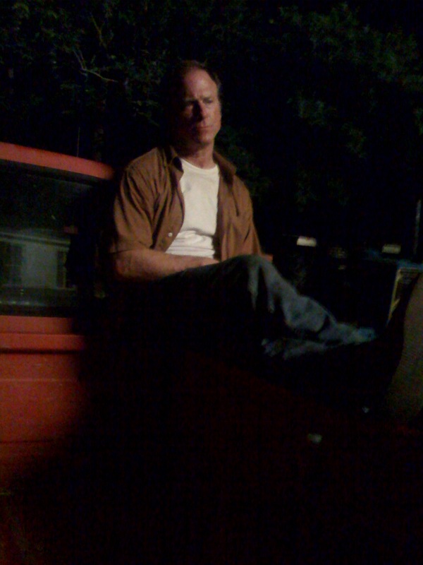 Louis Herthum takes a break on the set of The Last Exorcism.