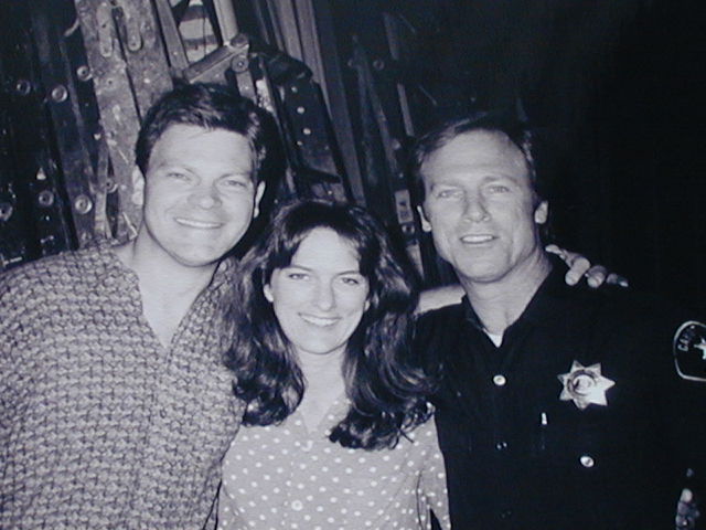 Louis Herthum, Brandon and Mercedes (Crew Members) on the set of Murder, She Wrote.