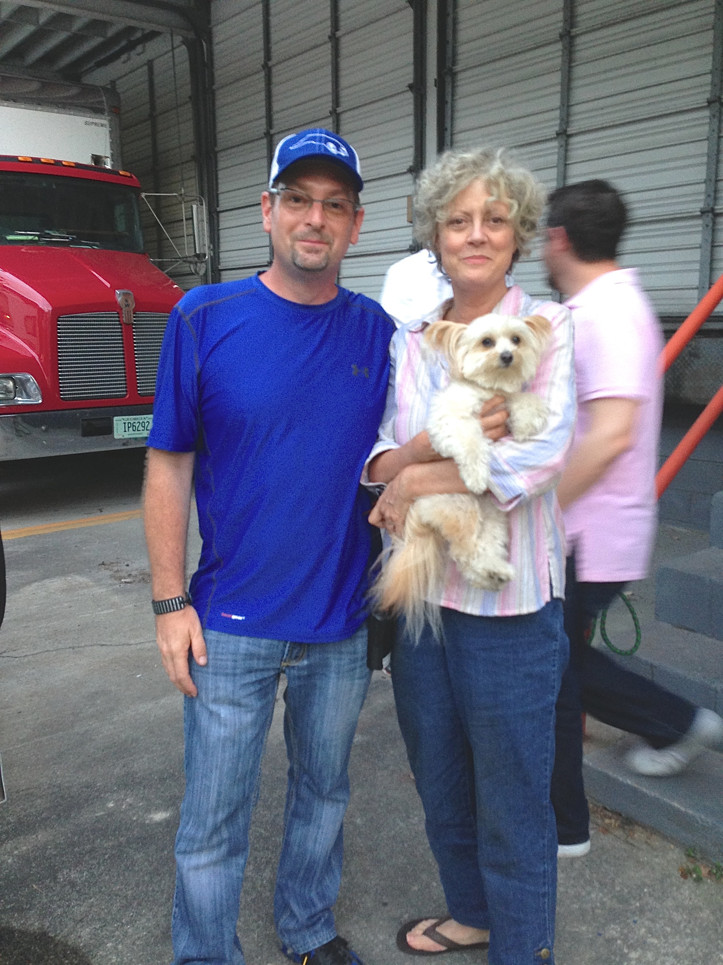Location Manager Mike Hewett, and Susan Sarandon, on location in Wlmington, N.C. for the upcoming feature film 