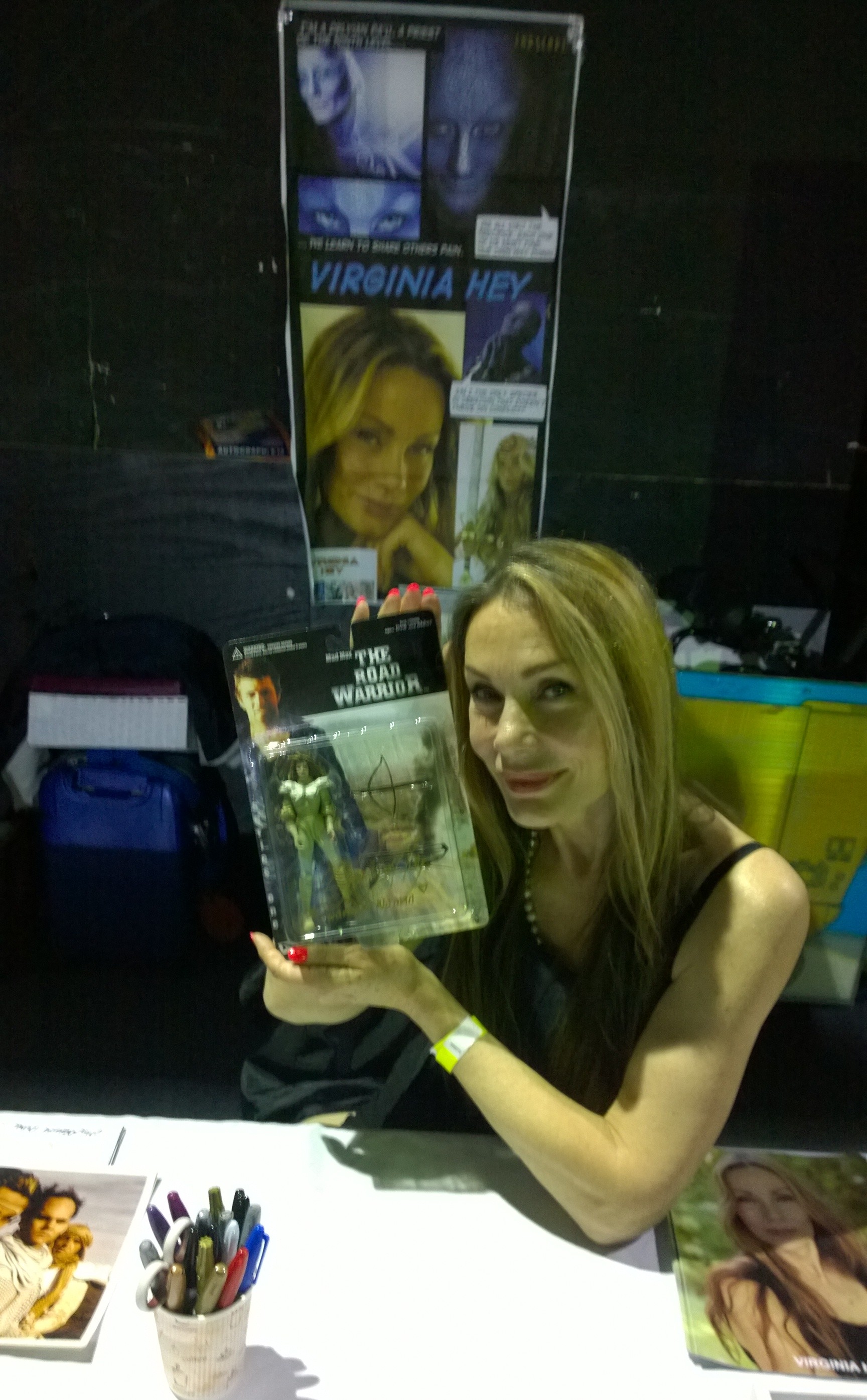 Holding my Warrior Woman figurine. April 2015 at a Comiccon