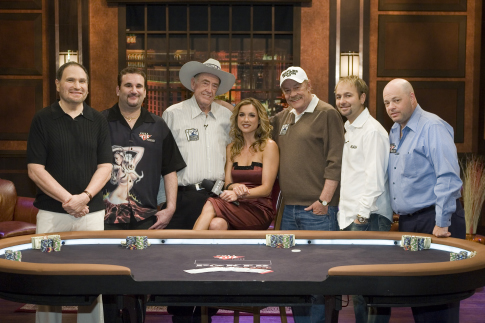 Still of Jerry Buss, Shana Hiatt, Gabe Kaplan, Daniel Negreanu, Doyle Brunson and Mike Matusow in Poker After Dark (2007)