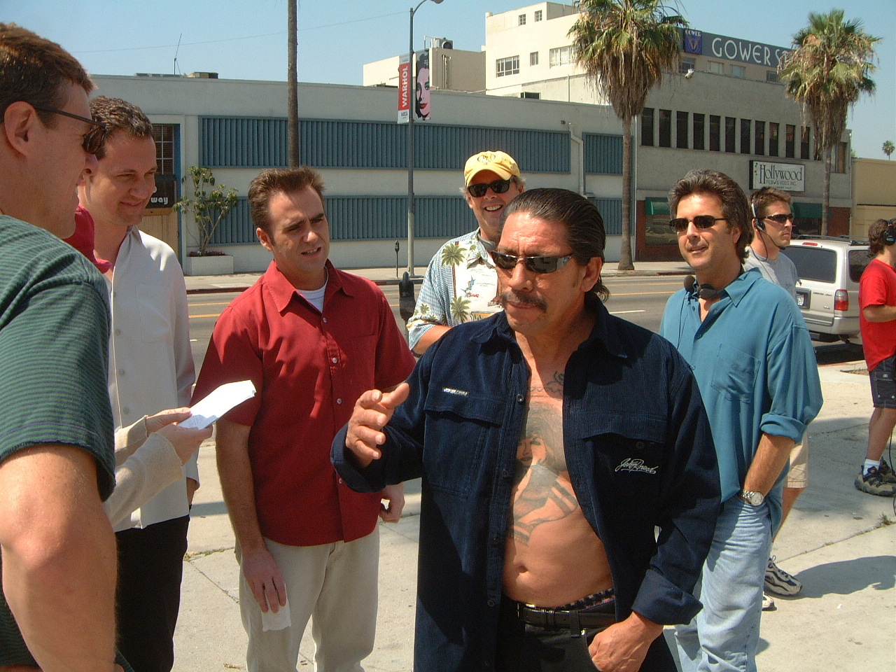 L-R, Co-director Rob Muir, actors Johnny Sneed and Christopher Moynihan, producer Patrick Stack, Co-director Bob Hilgenberg, actor Danny Trejo