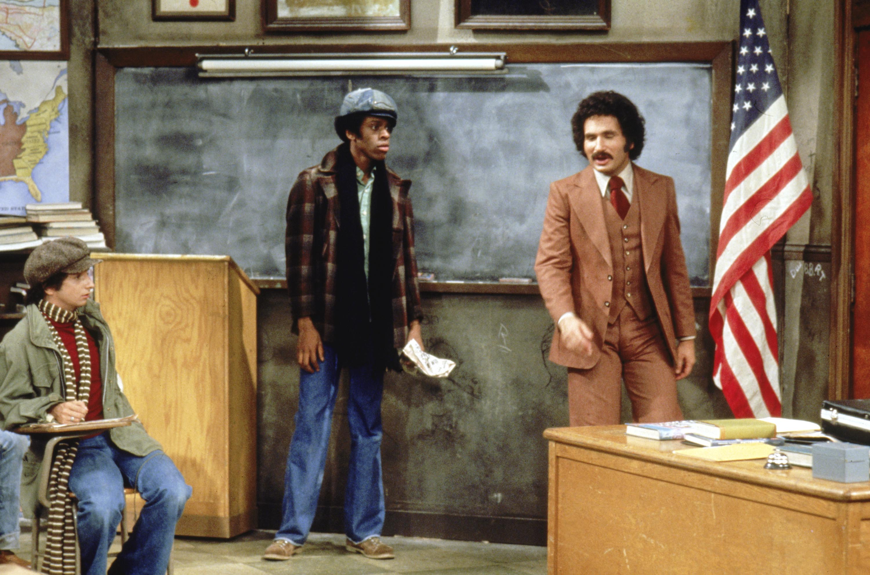 Still of Lawrence Hilton-Jacobs, Gabe Kaplan and Ron Palillo in Welcome Back, Kotter (1975)