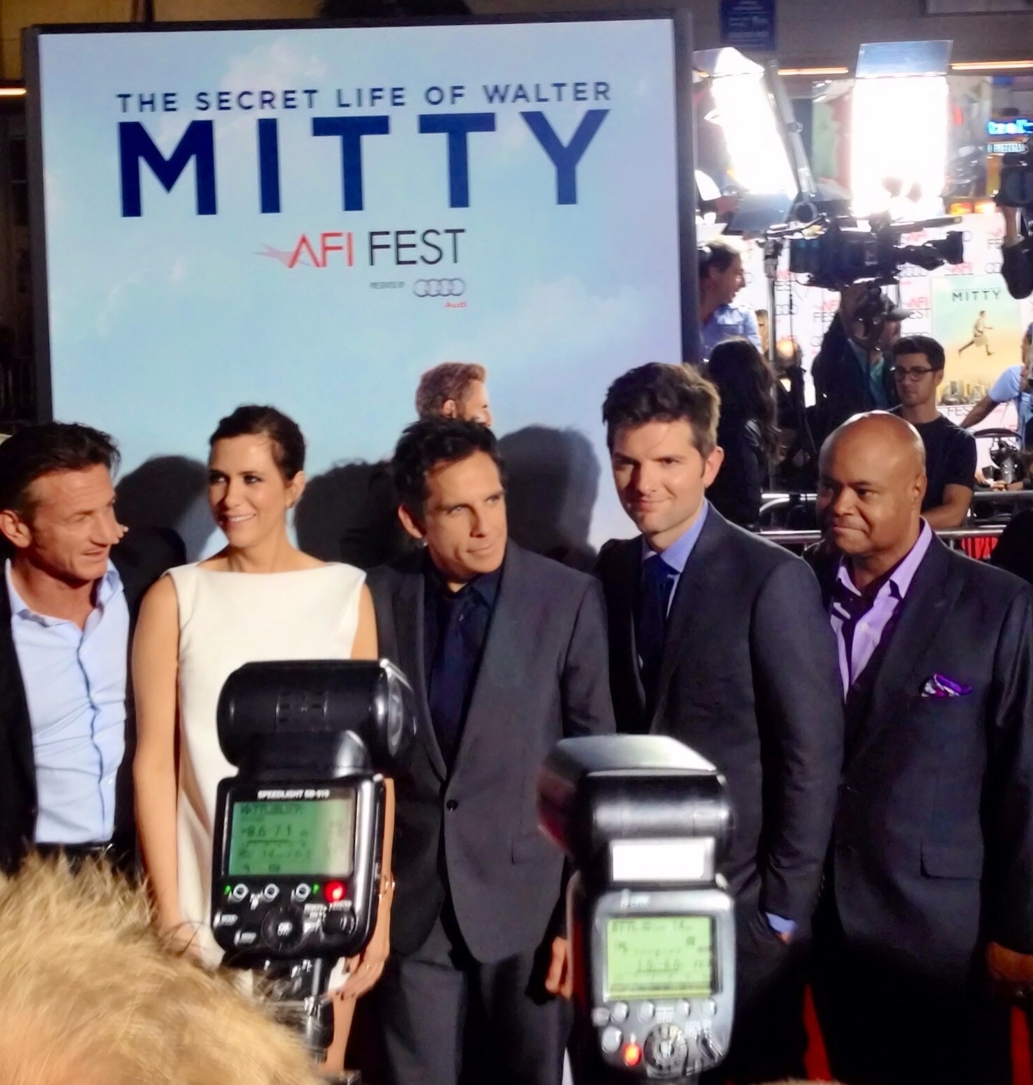 Terence Bernie Hines with Sean Penn, Kristen Wiig, Ben Stiller and Adam Scott at The Secret Life of Walter Mitty premier.
