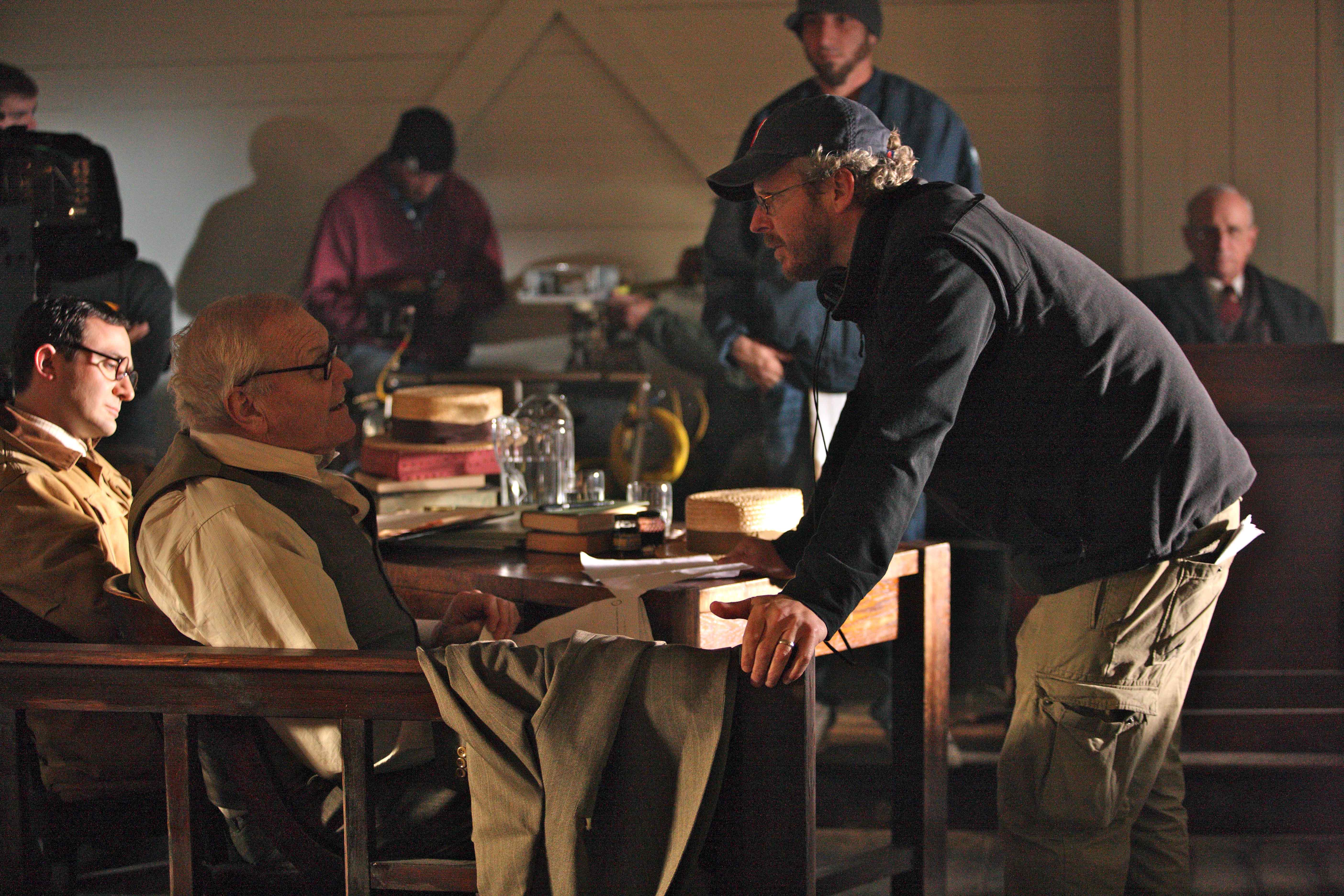 Brian Dennehy and Tom Hines on set of 