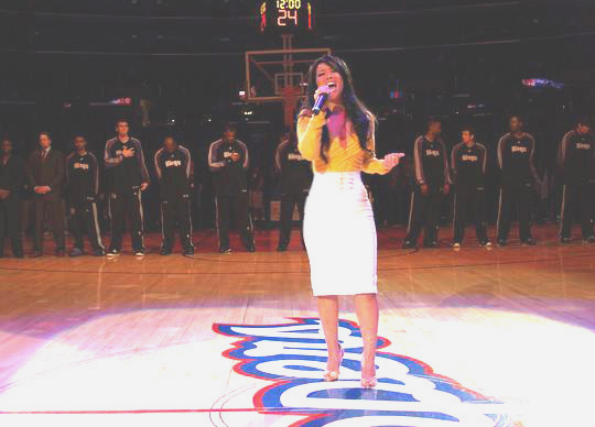 National Anthem at Staples Center for NBA game. LA Clippers vs. Sacramento Kings. (March 2008)