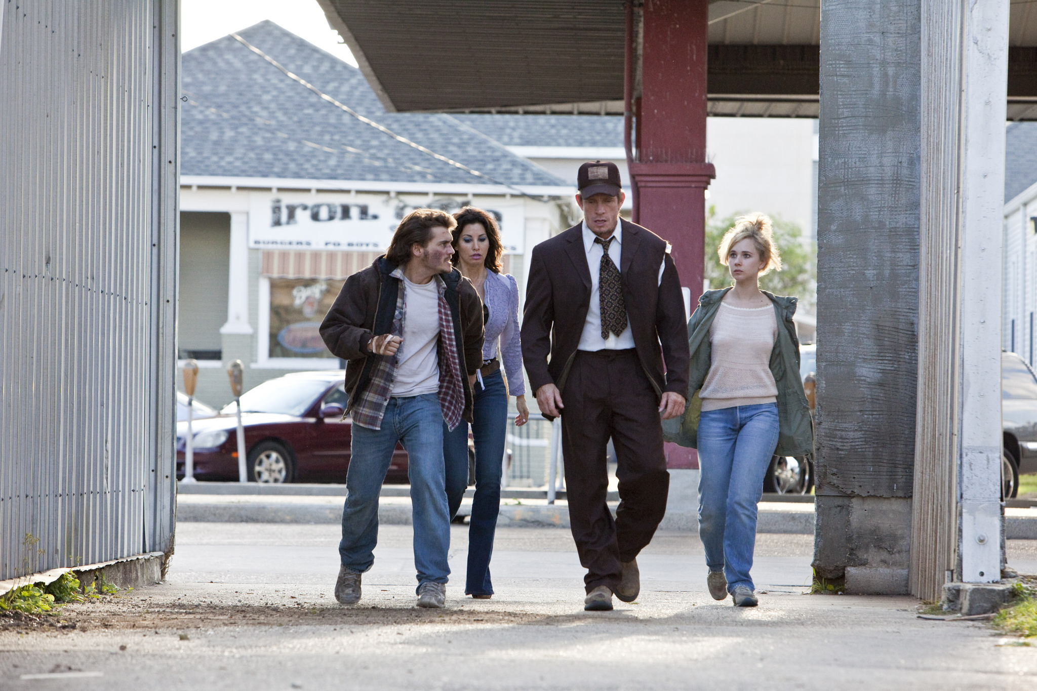 Still of Gina Gershon, Thomas Haden Church, Emile Hirsch and Juno Temple in Killer Joe (2011)