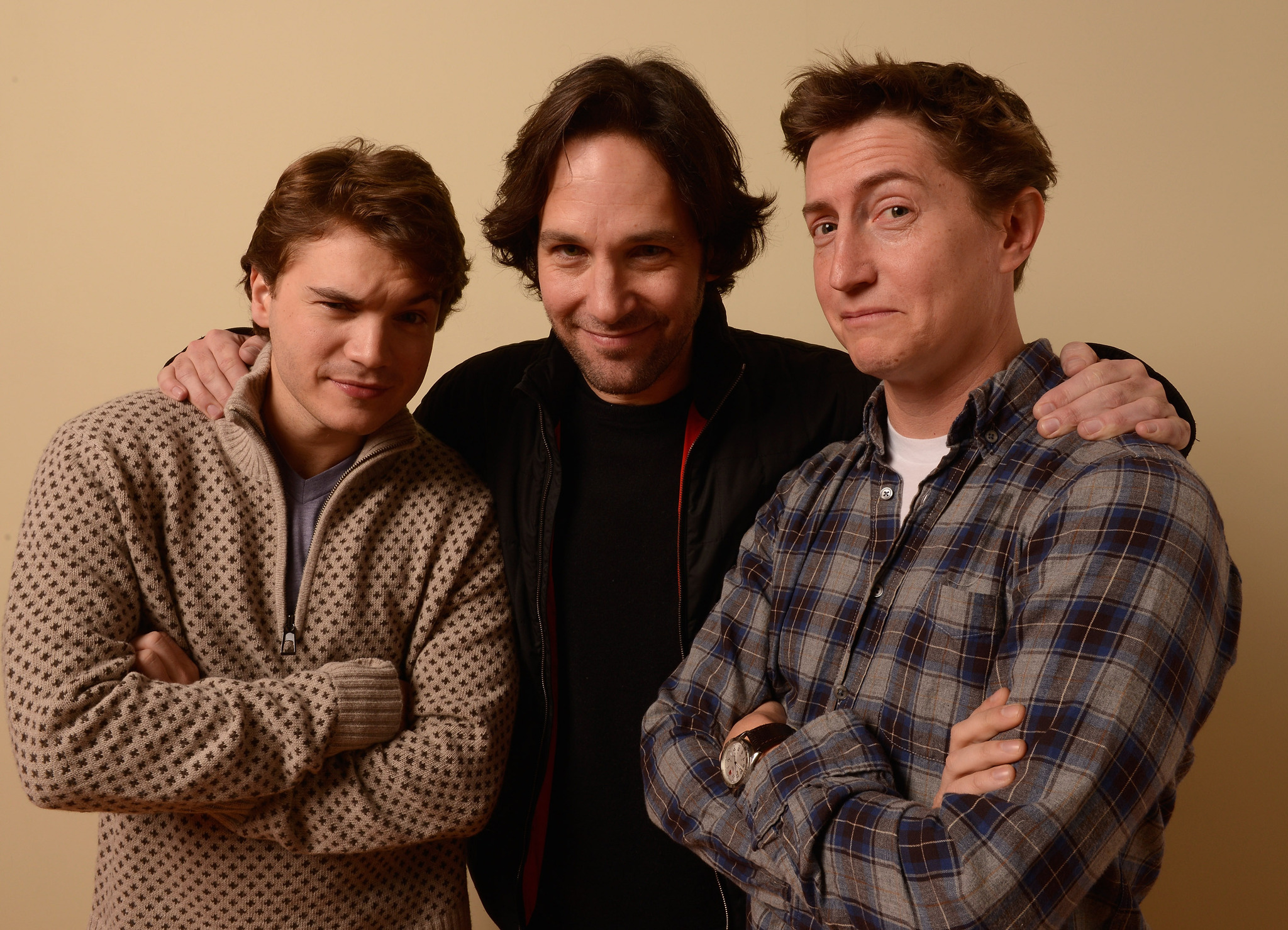 David Gordon Green, Emile Hirsch and Paul Rudd at event of Prince Avalanche (2013)