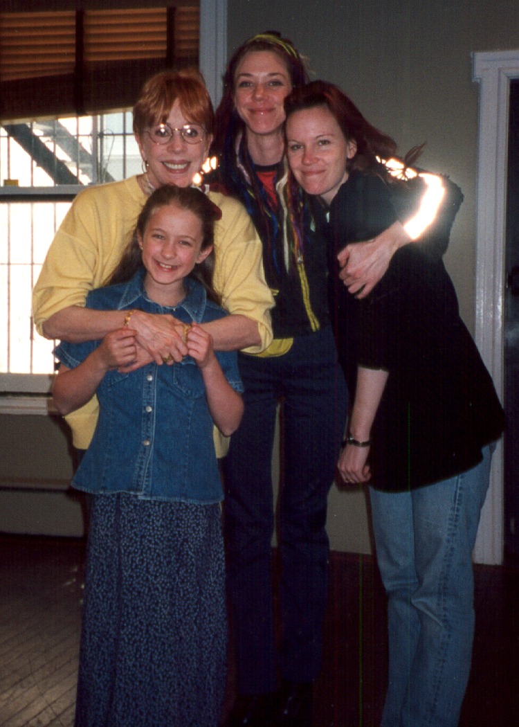 Hallee Hirsh with Carol Burnett and daughters circa 1997 during dramaturge work on Carol Burnett play. Hallee played Carol during workshop.