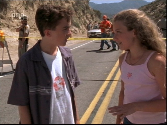 Hallee Hirsh with Frankie Muniz in Malcolm in the Middle episode Traffic Jam year 2000