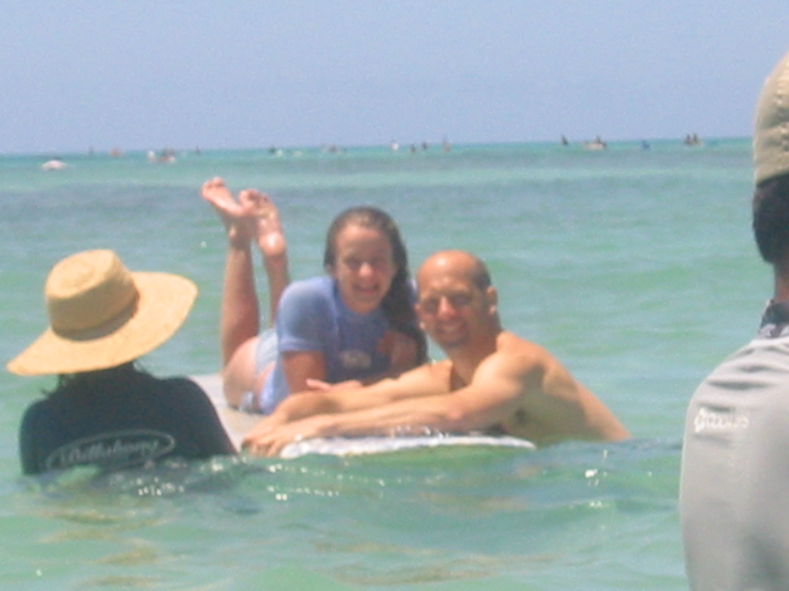 Hallee Hirsh with Anthony Edwards Behind the Scenes getting ready to shoot surfing scene in 