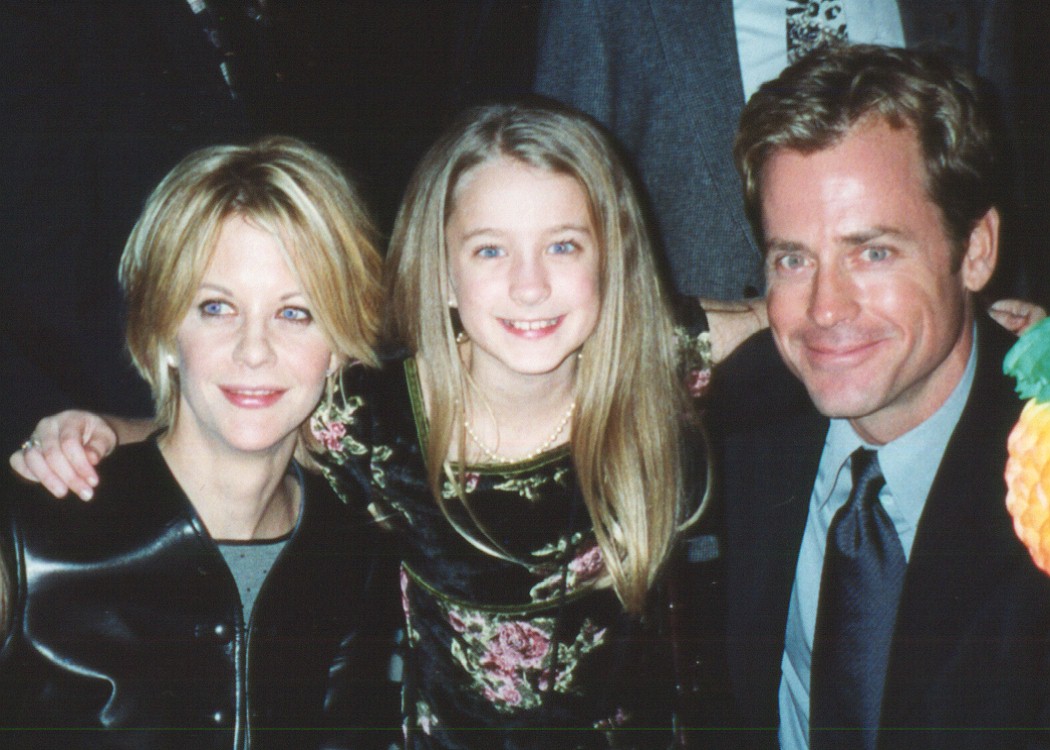 Hallee Hirsh with Meg Ryan and Greg Kinnear at You've Got Mail premiere in 1998