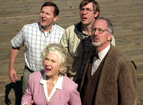 Michael Hitchcock, John Krasinski, Marion Ross, and David Goldman in the Gregg Araki comedy 