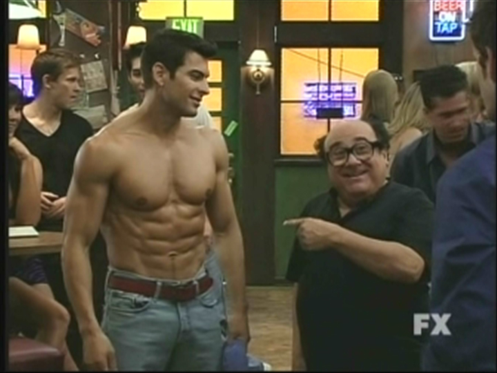 TJ Hoban w/ Danny Devito playing recurring character Rex on It's Always Sunny in Philadelphia.