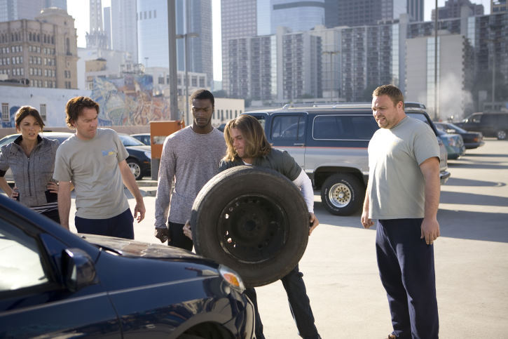 Still of Timothy Hutton, Gina Bellman, Aldis Hodge, Christian Kane and Drew Powell in Svieto lygintojai (2008)